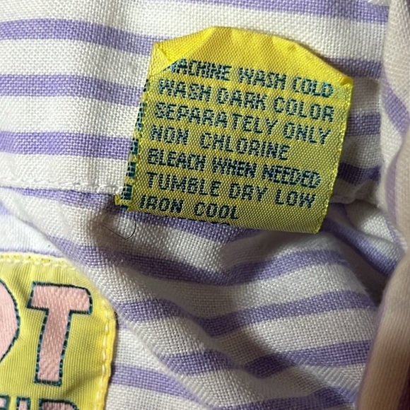 Vintage 80s 90s Hot Gossip Kids Blouse M 10-12 Striped Polka Dot Flamingo Shirt - Picture 4 of 7